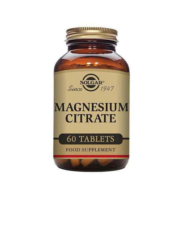 Solgar Magnesiumcitraat supplement bottle with 60 tablets, part of health and personal care vitamins and minerals collection.
