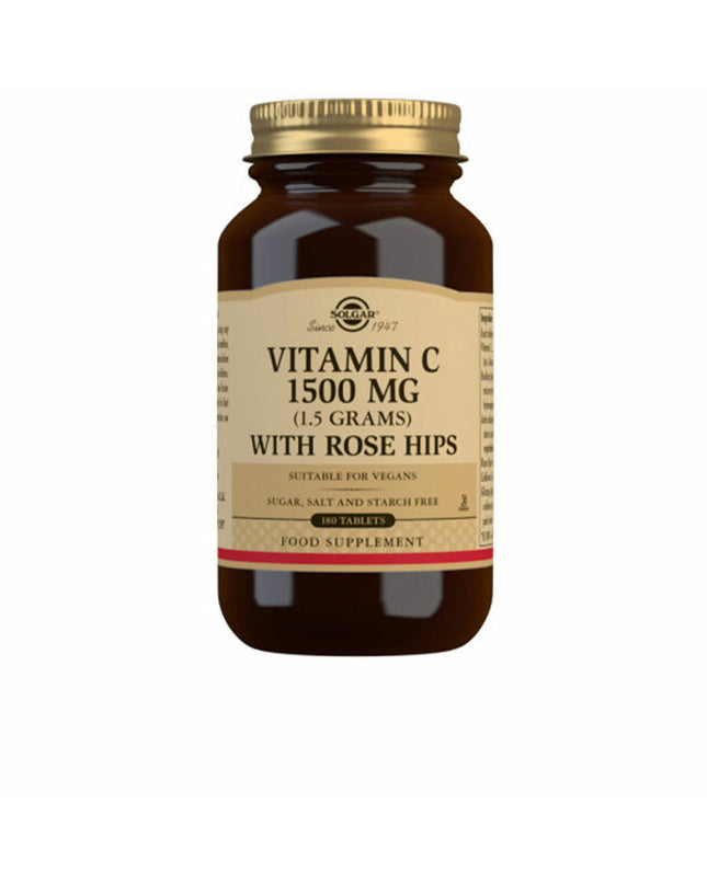 Solgar Rozenbottels with Vitamin C supplement box showing 180 capsules in health and personal care vitamins and minerals category.