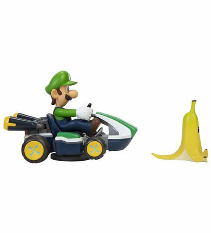 Super Mario Auto with sorted colorful vehicles toy set from Super Mario, featuring vibrant toy cars and gaming accessories.