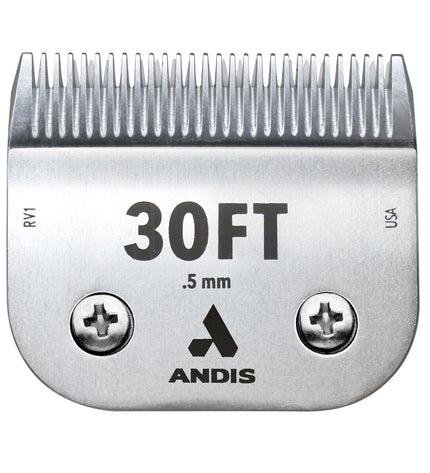 Andis Reservescheermesje for cats, a replacement blade for grooming tools, with metal teeth and brand logo visible.