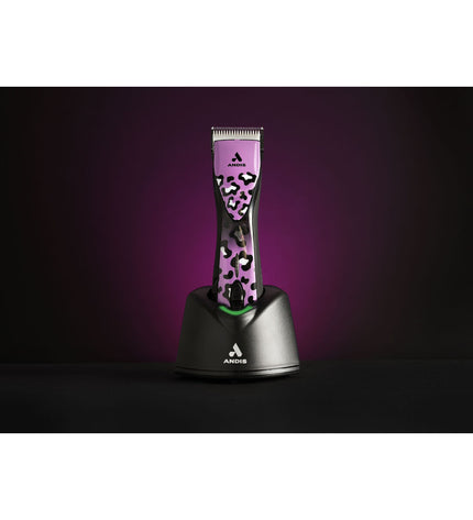 Andis Pulse ZR II Wild black and purple pet hair clipper for dogs, with ergonomic design and sharp blades for grooming.