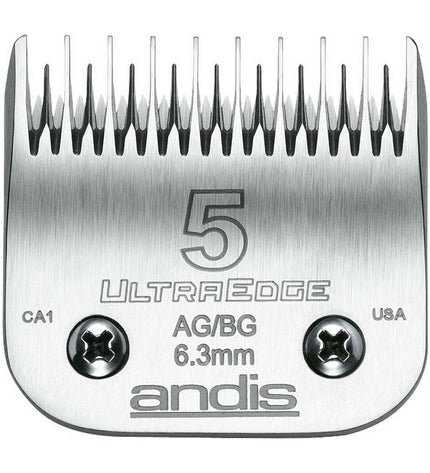 Andis stainless steel dog grooming blades, 5-piece chrome set, for professional pet grooming tools