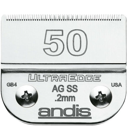 Andis dog grooming blades, pack of 50, for professional pet grooming and trimming dog coats.