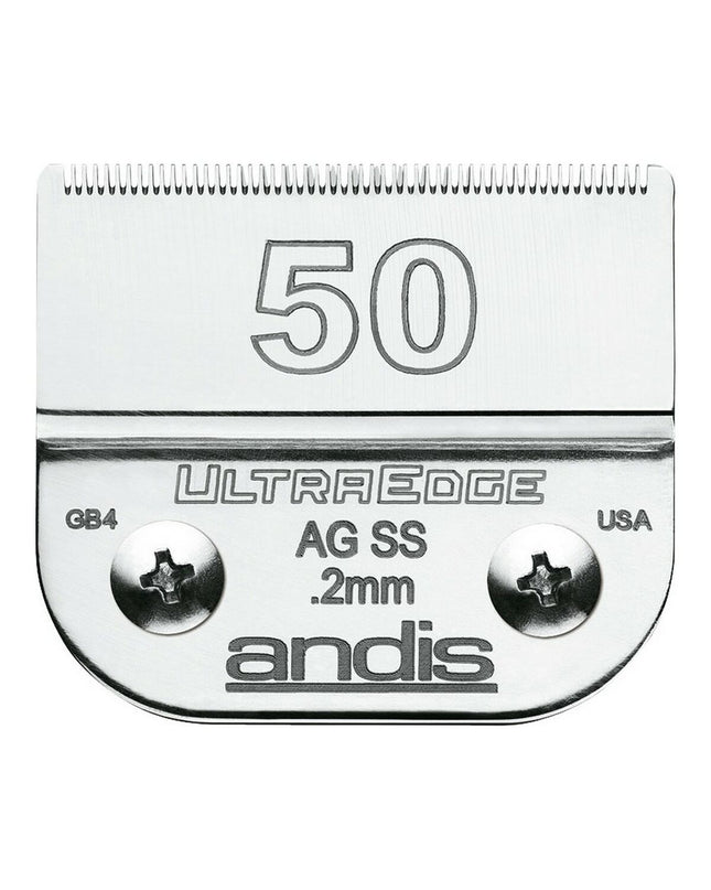 Andis dog grooming blades, pack of 50, for professional pet grooming and trimming dog coats.
