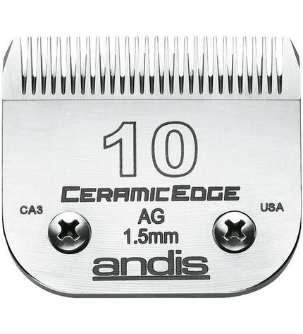 Andis ceramic steel chrome dog grooming blades, set of 10, for professional pet grooming tools