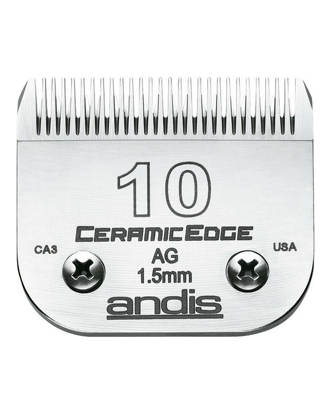 Andis ceramic steel chrome dog grooming blades, set of 10, for professional pet grooming tools