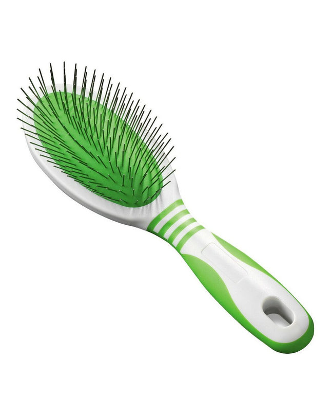 Andis Ontwar Haarborstel for dogs, pet grooming tool with natural bristles for detangling and brushing dogs' fur.
