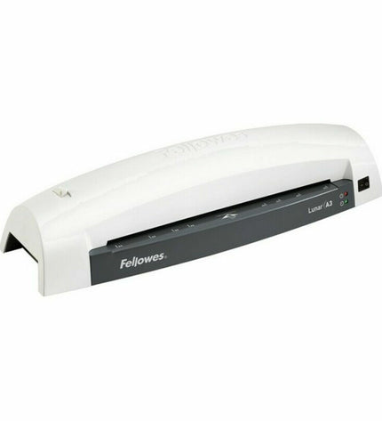 Fellowes Lunar A3 lamination machine in white, used for office documents and professional laminating tasks.