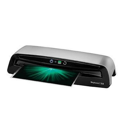 Fellowes Neptune A3 laminator in black and silver, office electronics for professional document lamination.