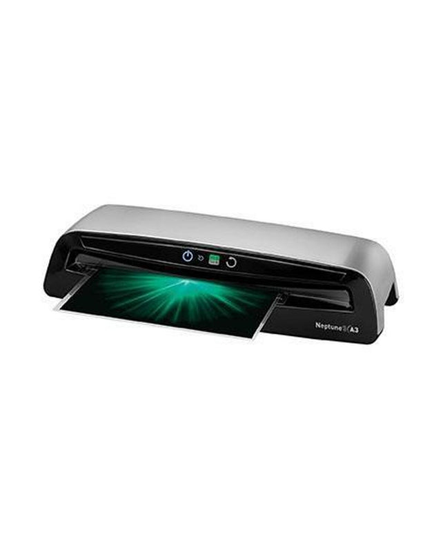 Fellowes Neptune A3 laminator in black and silver, office electronics for professional document lamination.