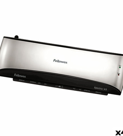Fellowes Spectra A3 laminator in silver, a compact office electronics device for laminating documents, office supplies and paperwork.