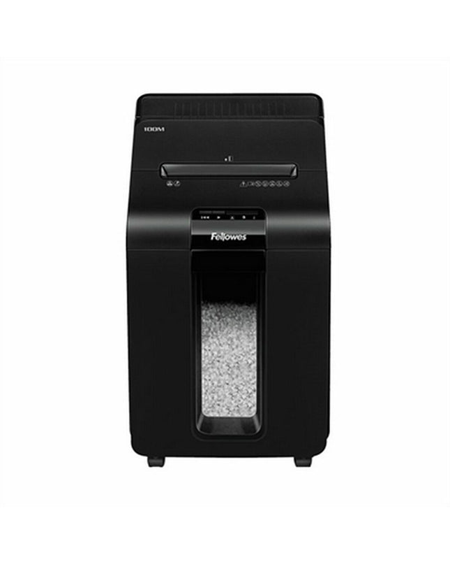 Fellowes AutoMax 100M black paper shredder with compact design for office use, part of office electronics and stationery collection.
