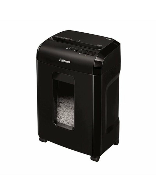 Fellowes Papierversnipperaar Microsnippers in zwart, 19L capacity, 2 x 12mm cross-cut shredder for office paper security.