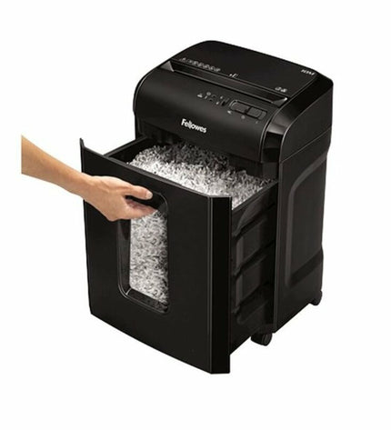 Fellowes 4630601 paper shredder Microsnippers in black, 19L capacity, 2 x 12mm shred size, ideal for office document disposal
