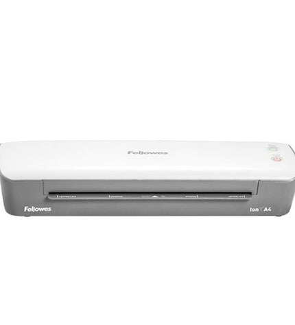 Fellowes Lamineerapparaat 4560001 in wit en zwart, desktop office laminator for professional document lamination.