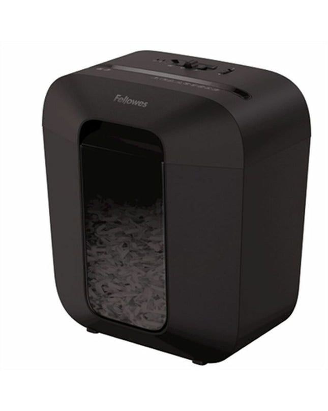 Fellowes LX25 paper shredder for office use, compact electronic office equipment with shredding slot and control buttons
