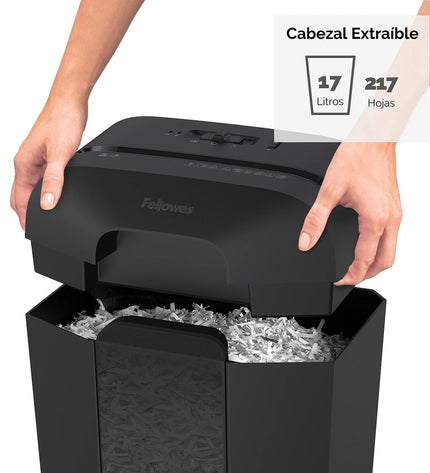 Fellowes Powershred LX50 paper shredder with 17-liter waste bin, office electronics for secure document disposal.