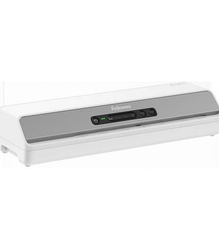 Fellowes Amaris A3 laminator in white and silver, desktop office electronic device for laminating documents and cards.