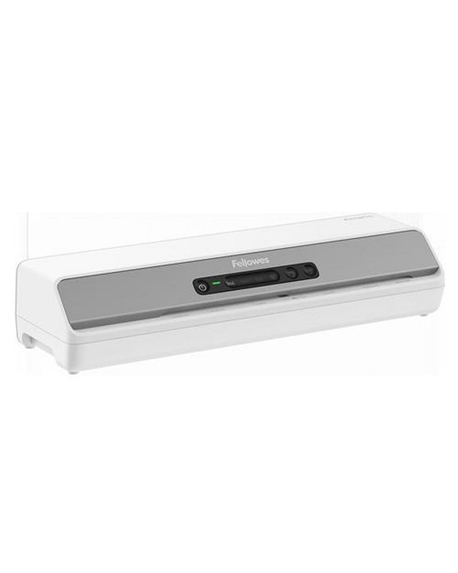 Fellowes Amaris A3 laminator in white and silver, desktop office electronic device for laminating documents and cards.