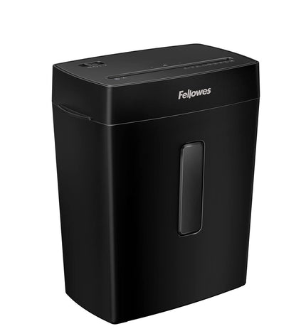 Fellowes P-42C paper shredder for office use, compact electronic shredder with control panel and paper feed slot.