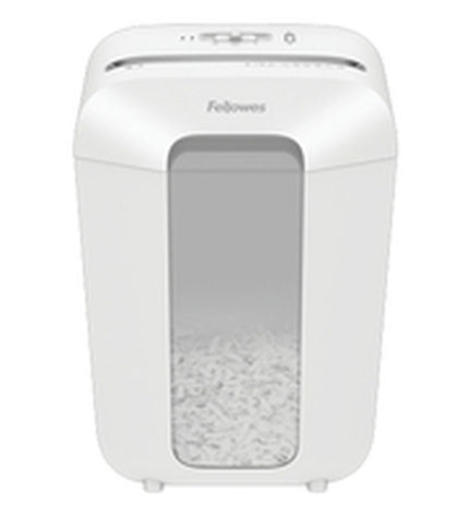 Fellowes LX70 paper shredder for office use, compact electronic paper shredder with safety features and modern design.