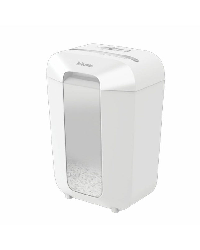 Fellowes LX70 paper shredder for office use, compact electronic paper shredder with safety features and sleek design.