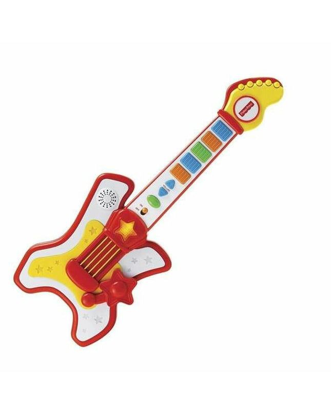 Fisher-Price Rockstar toy guitar for kids, colorful plastic musical instrument for children’s play and entertainment