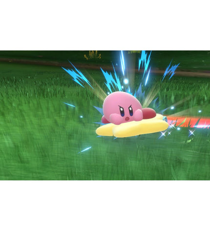 Nintendo Switch game cartridge for Kirby Air Riders electronic plug-and-play console, featuring colorful Kirby artwork.