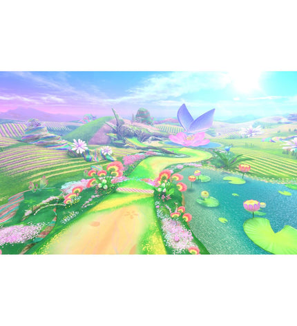 Nintendo Switch Kirby Air Riders video game cartridge for Switch 2, featuring colorful Kirby characters and vibrant game artwork.