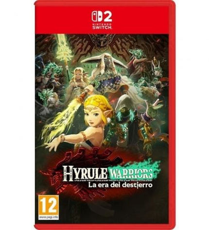 Nintendo Switch 2 Hyrule Warriors game cartridge for electronic plug-and-play console, featuring fantasy Hyrule-themed artwork.