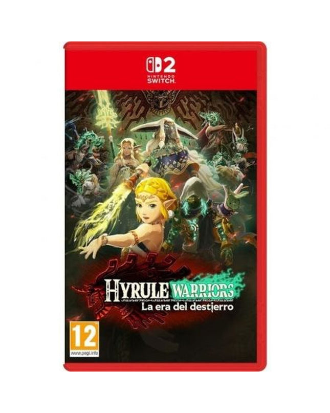 Nintendo Switch 2 Hyrule Warriors game cartridge for electronic plug-and-play console, featuring fantasy Hyrule-themed artwork.