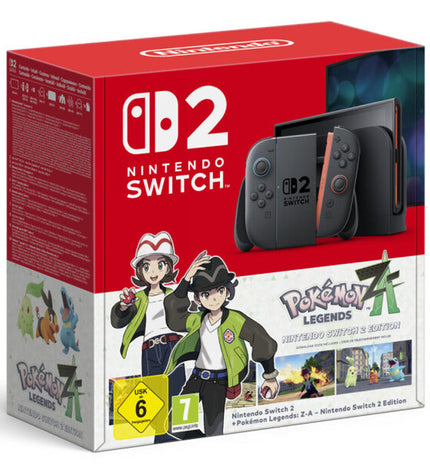 Nintendo Switch 2 Pokémon Legends Z-A Zwart electronic plug & play console with black design and game cartridge slot.