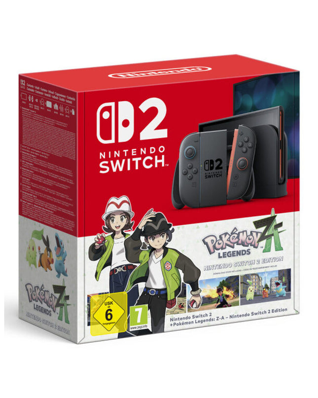 Nintendo Switch 2 Pokémon Legends Z-A Zwart electronic plug & play console with black design and game cartridge slot.