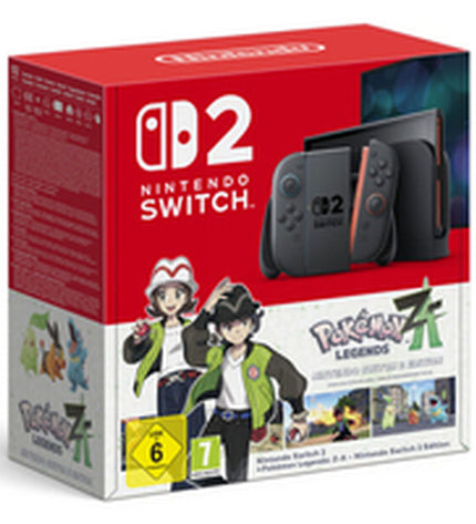 Nintendo Switch 2 Pokémon Legends Z-A black plug-and-play gaming console with sleek design and branding.