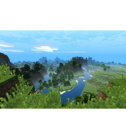 Nintendo Minecraft Switch video game cartridge for electronic plug-and-play game console, featuring pixelated Minecraft artwork.
