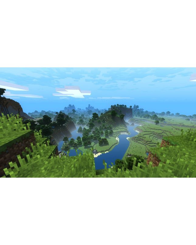 Nintendo Minecraft Switch video game cartridge for electronic plug-and-play game console, featuring pixelated Minecraft artwork.