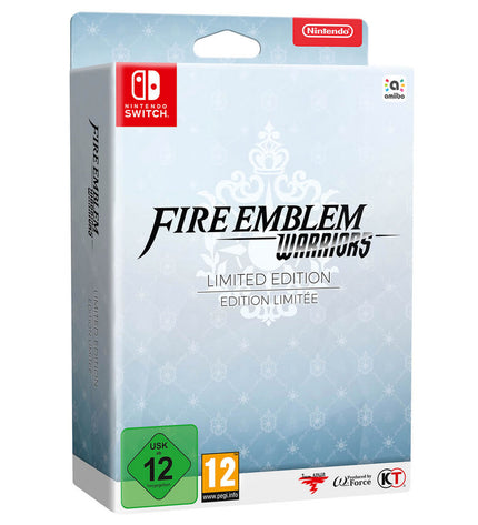 Nintendo Fire Emblem Warriors Switch video game cartridge for electronic plug-and-play gaming console.