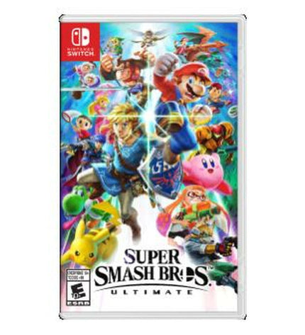 Nintendo Super Smash Bros. Ultimate video game cartridge for Nintendo Switch console, with game cover art visible in the image.