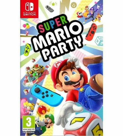Nintendo Super Mario Party video game for Switch, electronic plug-and-play gaming console with colorful game artwork.