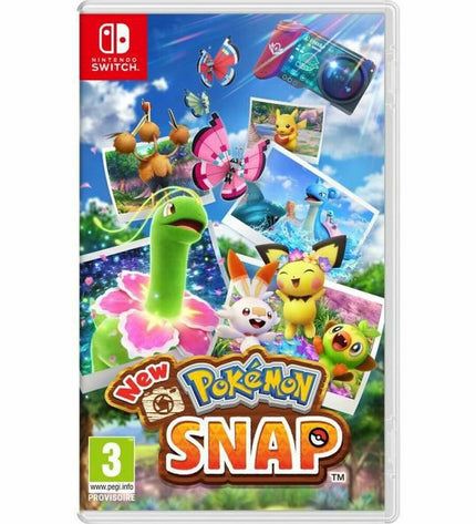 Nintendo New Pokémon Snap Switch videogame cartridge for electronic plug & play consoles, featuring Pokémon photography gameplay.