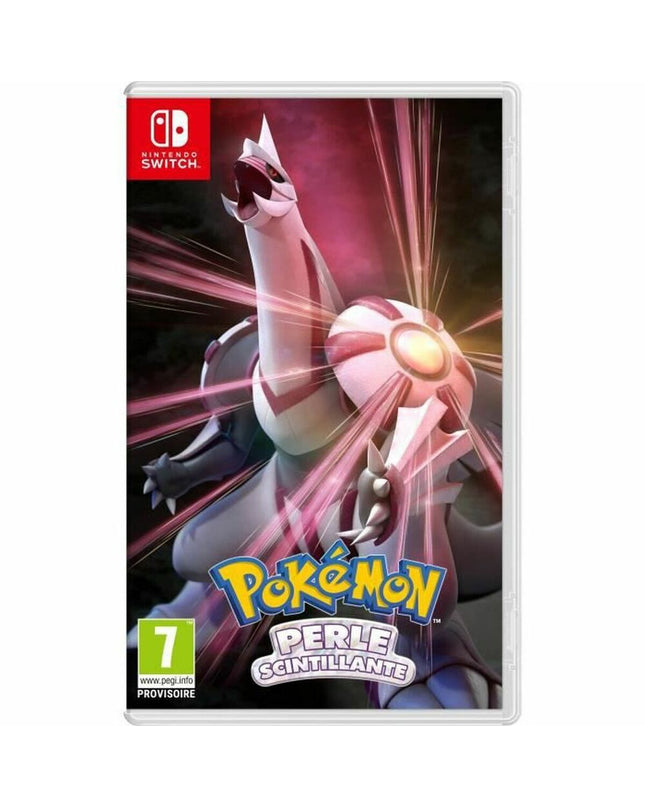 Nintendo Pokémon Sparkling Pearl Switch electronic plug-and-play game console with colorful game cartridge, featuring Pokémon characters.