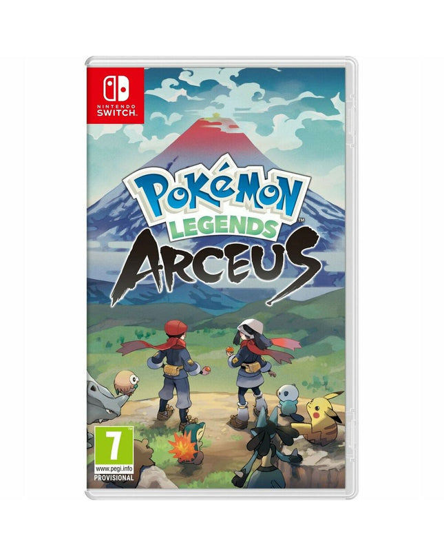 Nintendo Switch Pokémon Legends Arceus video game cartridge for electronic plug-and-play console, featuring Pokémon artwork on the label.