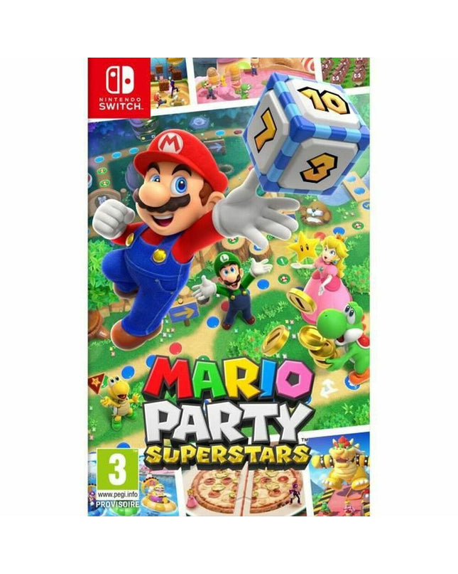Nintendo Mario Party Superstars Switch video game for electronic plug-and-play console, featuring colorful game cover artwork.