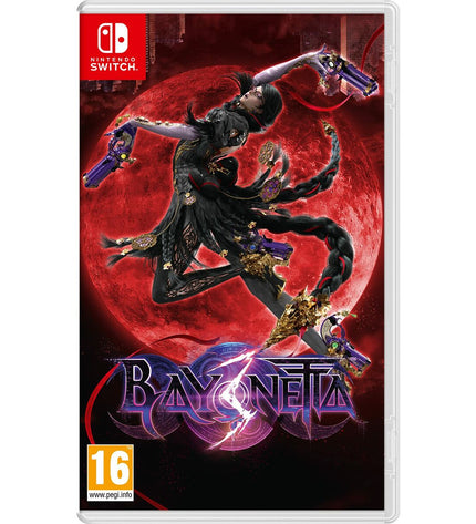 Nintendo Bayonetta 3 Switch video game cartridge for electronic plug-and-play gaming console, featuring artwork on the case.