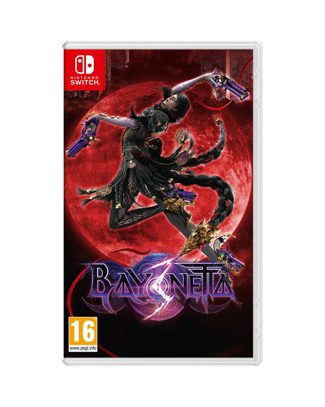 Nintendo Bayonetta 3 Switch video game cartridge for electronic plug-and-play gaming console, featuring artwork on the case.