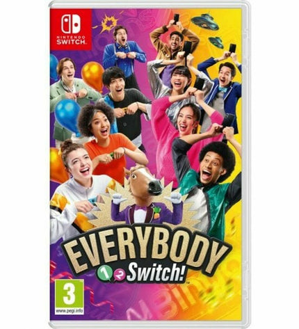 Nintendo Switch video game cartridge for electronic plug-and-play console, shown with colorful game cover art.
