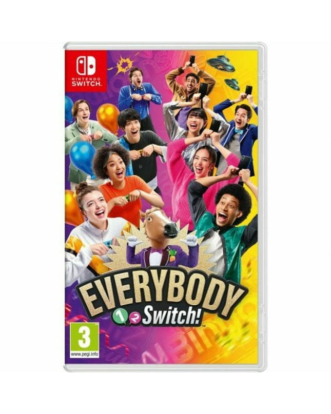 Nintendo Switch video game cartridge for electronic plug-and-play console, shown with colorful game cover art.