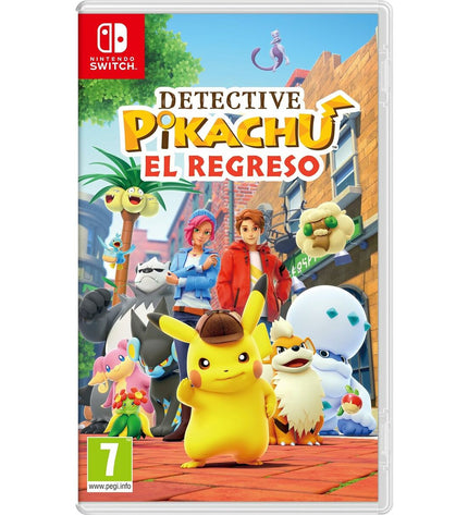 Nintendo Detective Pikachu Switch video game cartridge for Plug & Play game console, featuring Pikachu in detective attire.