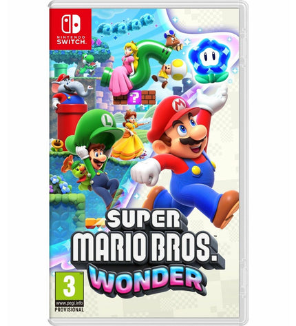 Nintendo Super Mario Bros Wonder Switch video game cartridge for electronic plug-and-play game consoles.