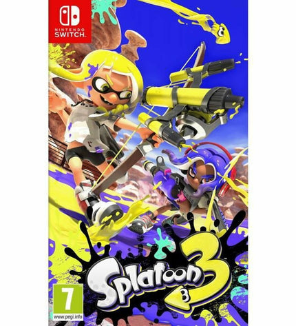 Nintendo Splatoon 3 video game for Switch, a plug-and-play electronic console game with colorful cover art.